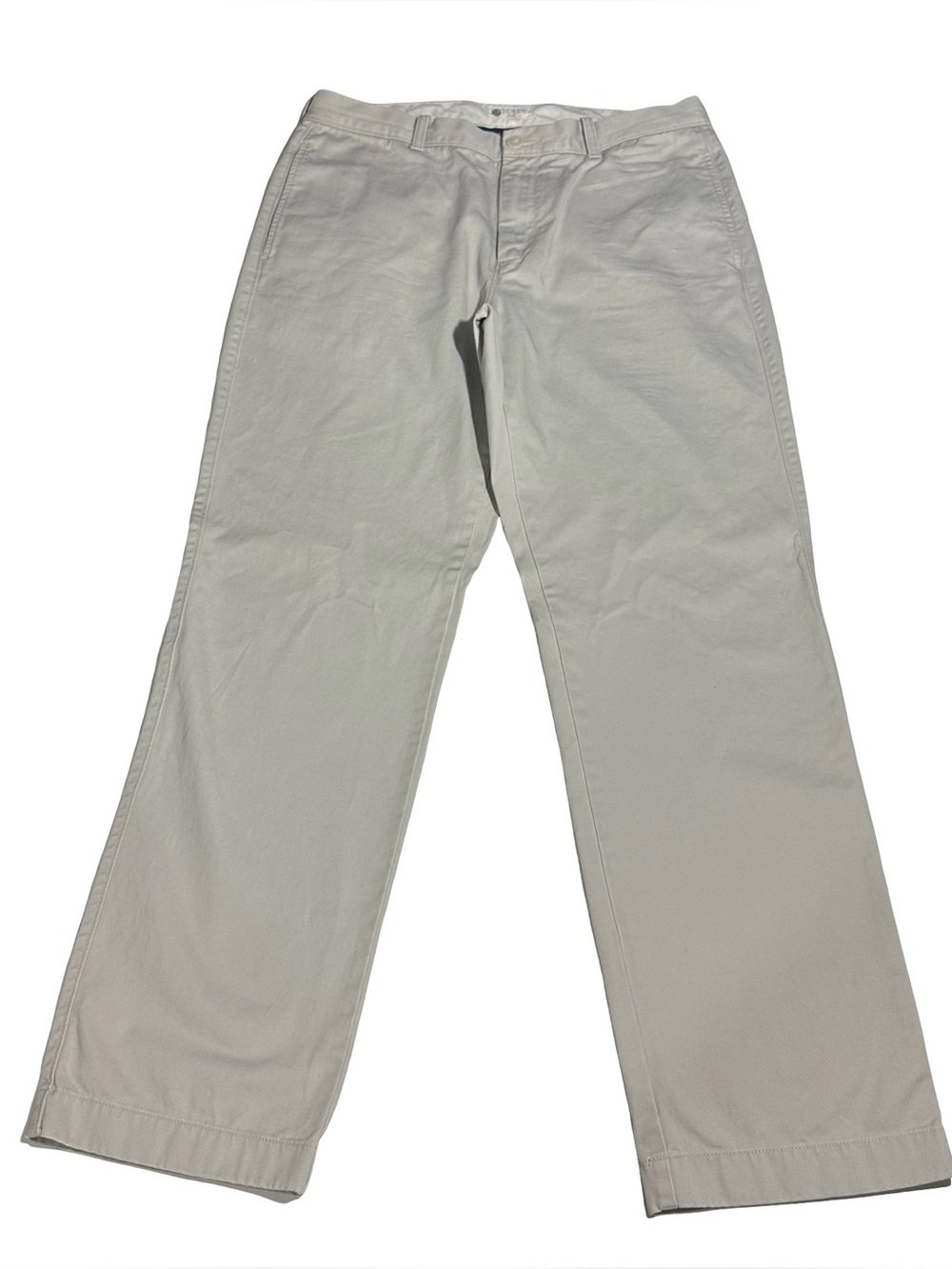 JCrew Classic Fit Chino Pants Mens 34x32 Gray Light Khaki Flat Front Twill